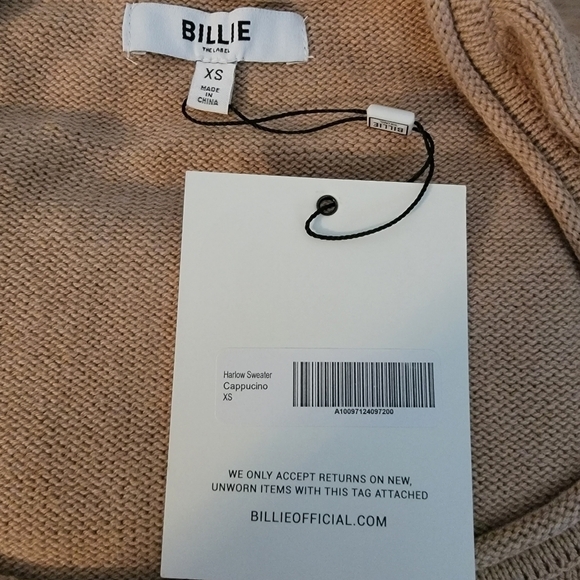 𝅺BILLIE the Label Harlow Sweater XS NWT T37 - Picture 3 of 5